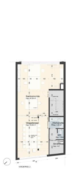 Roeselare-stadsrand : Trendy kantoorruimte van100-125m² in een recent gebouw met mogelijkheid tot huren van autostaanplaatsen.