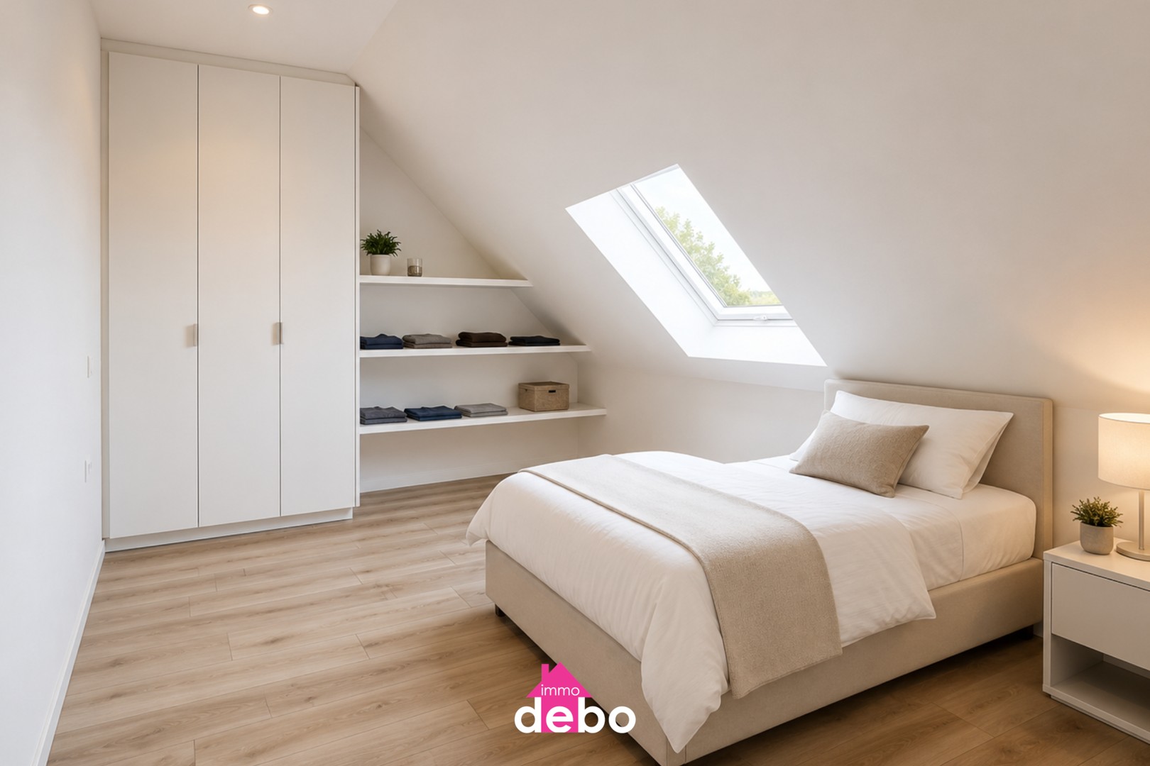 Instapklare en energiezuinige woning met 3 slaapkamers, 2 garages, keuken, badkamer, terras, diepe tuin en uitweg met 2 garages.